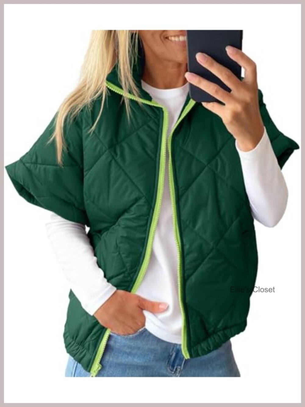 Tankaneo Womens Lightweight Quilted Puffer Vest Zip Up Oversized Warm Outerwear